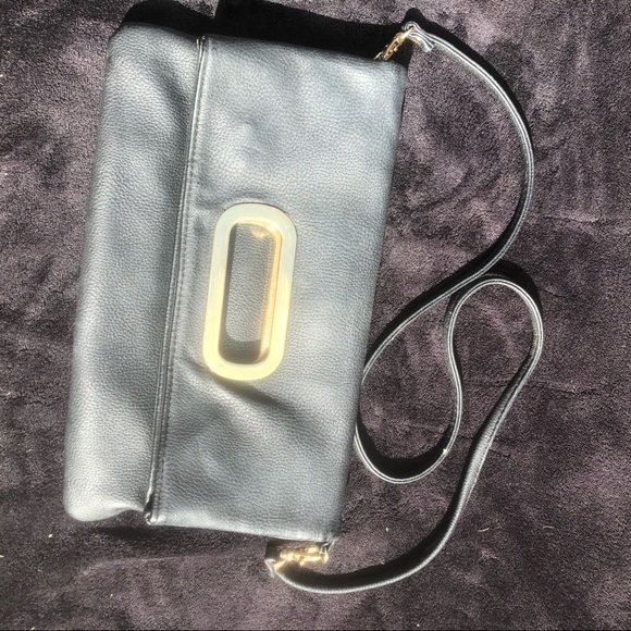 ALDO Clutch Faux Leather Bag, Black Crossbody Clutch - Picture 2 of 5